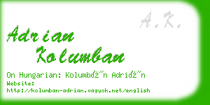 adrian kolumban business card